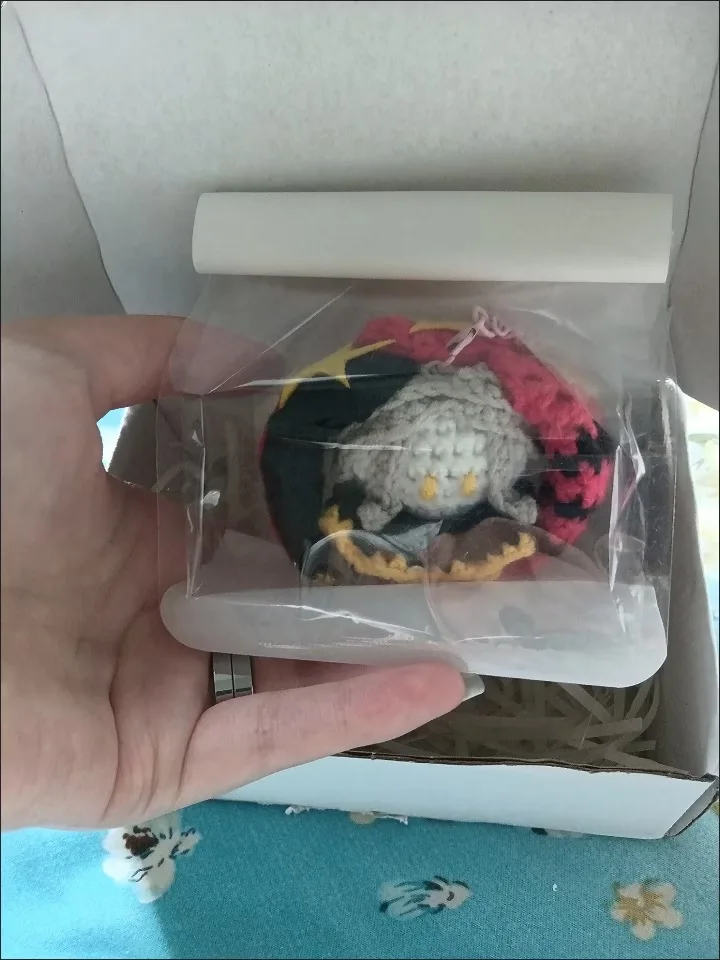 【 Finished Product 】 Freak Circus Pierrot Little Candy Handmade Hook Weaving Yarn Cosplay Doll Pendant DIY Keychain view 5