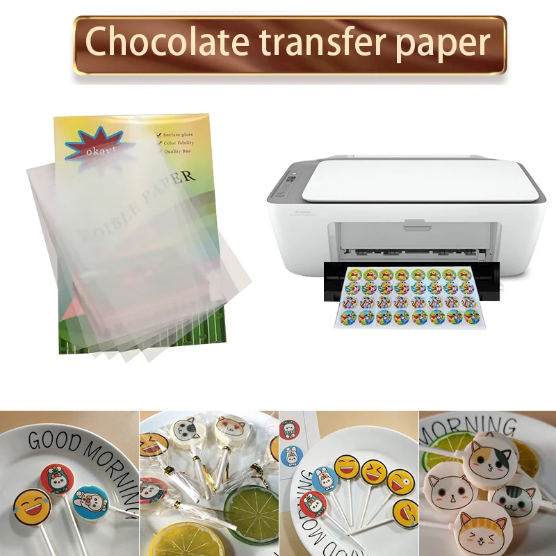 Carta per glassa di riso stampa a trasferimento digitale carta da zucchero foglio A4 vuoto per cioccolato lecca-lecca zucchero timbro decorazione