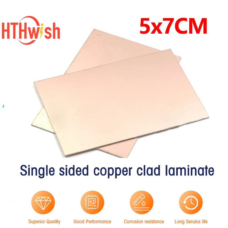 5/10pcs 5x7cm Single Sided Copper Clad Plate PF PCB 5*7cm Laminate Circuit Board DIY Kit Universal Fiberglass Board