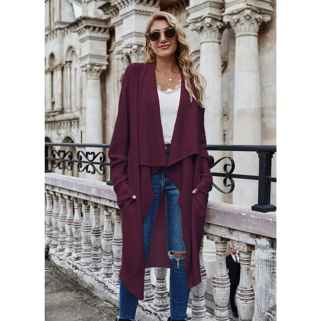 

Winter Women's Large Size Knitted Coat Long OL Fashion Temperament Independent Station European American Style