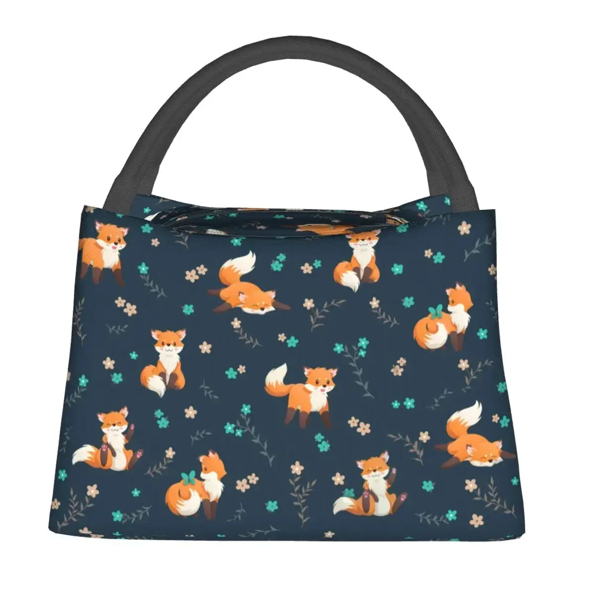 

Animals Fox Lunch Bag Flowers Outdoor Picnic Lunch Box For Unisex Fun Print Tote Food Bags Oxford Cooler Bag