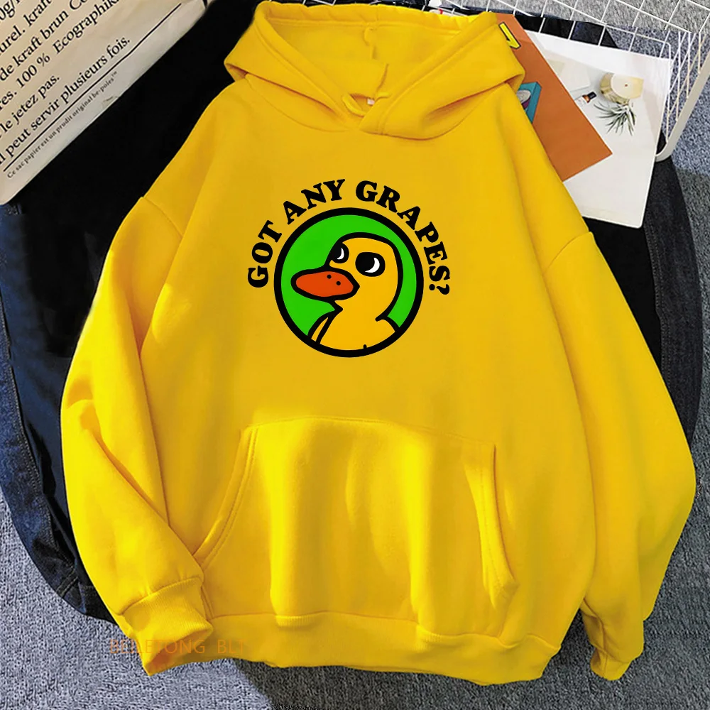 

The Duck Song Got Any Grapes Hoodies Kawaii Girls Winter Comfortable Sweatshirts Long Sleeve Women/Men Hooded Pullovers Female