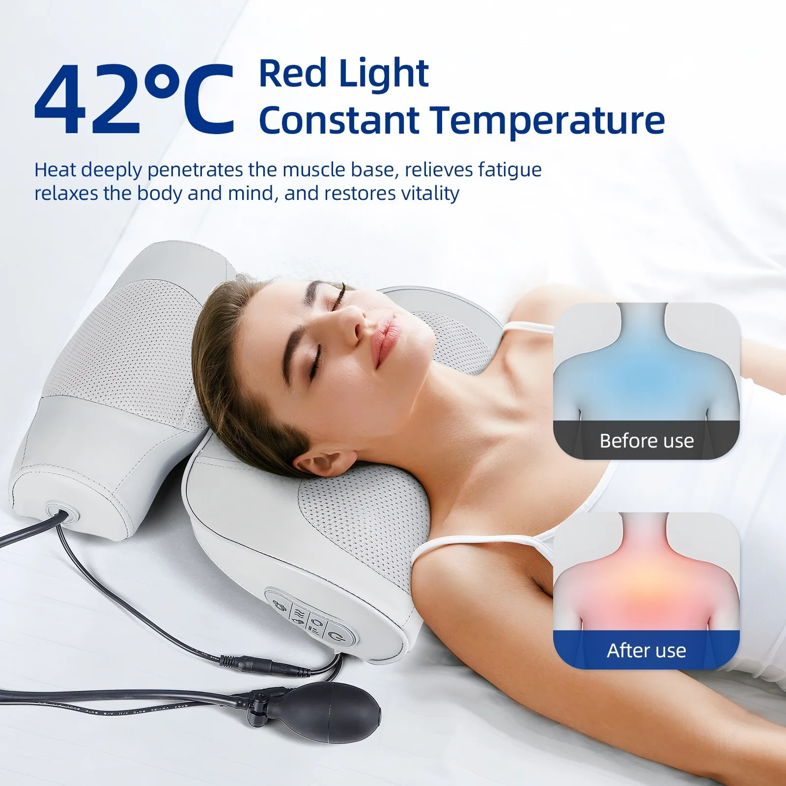 Neck Massager Pillow Waist Shoulder Multifunction Electric Massager Multi-directional Kneading Massage Pillow