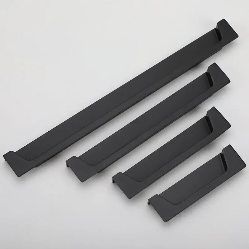 Modern Style Slotting Sliding Door Handle Gold/Black/Grey Zinc Alloy Concealed Closet Button Drawer Handle Furniture Hardware