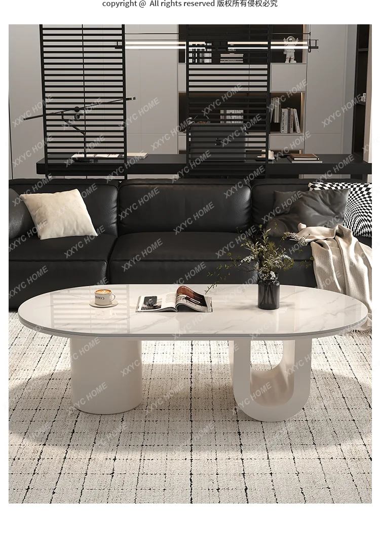 Living Room Modern Coffee Table Clear Oval White Premium Coffee Tables Magazine Unique Mesa De Centro De Sala Home Furniture  FT