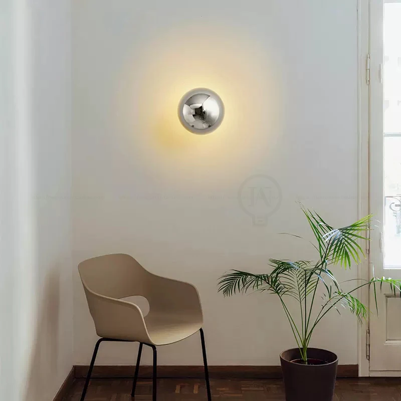 Imagem -06 - Modern Nordic Gold Round Wall Sconce Luminária Led Night Decoração do Quarto Escada de Cabeceira Kids Room Design de Interiores