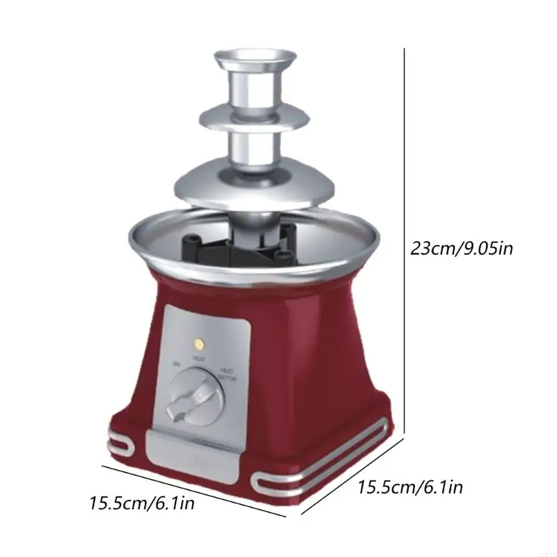 U1JE Profesional 3 Lapisan Fountain Cokelat 110V Kelas Makanan Mesin Lelur Aman Cocok untuk Pembuatan Makanan Penutup Anak -Anak