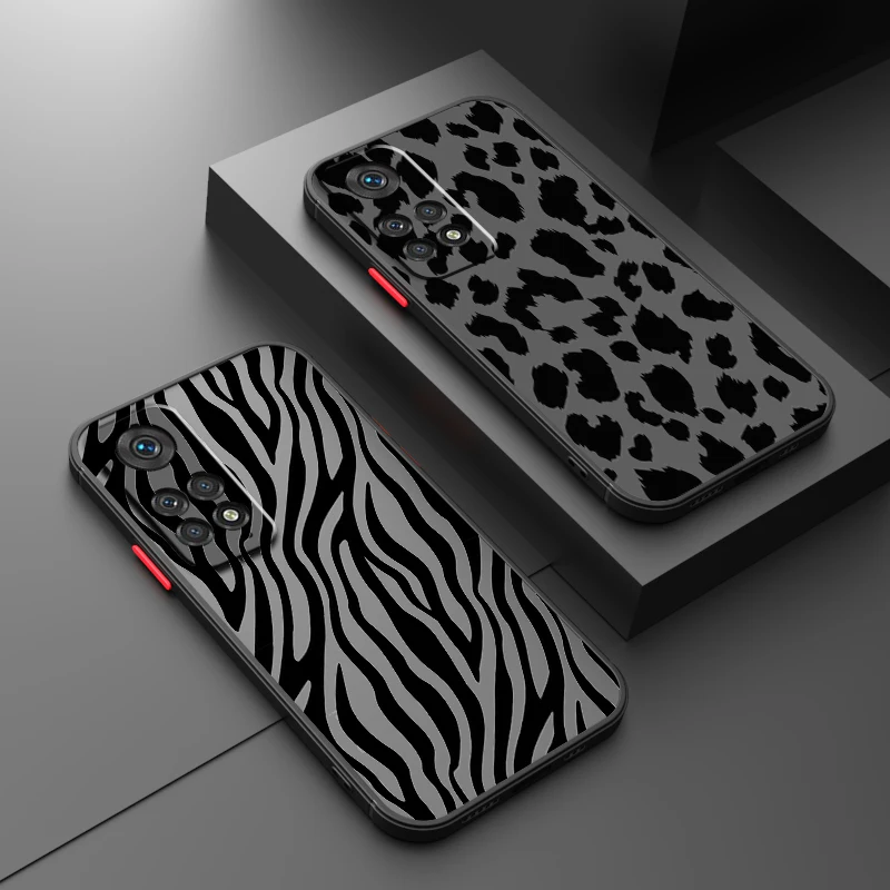 Leopard Zebra Print Puppy Footprints Frosted Translucent For Redmi 8 8A 9A 9C 9AT 9 9T 10X 10A 10C 10 11A 12C 12 13C 5G Cover