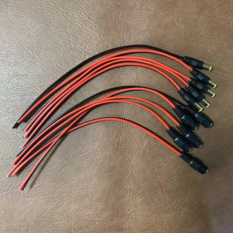 12V Dc Power Pigtail Plug Cable DC Male Female Security adapter Connector 5.5mm X 2.1mm For CCTV Cameras