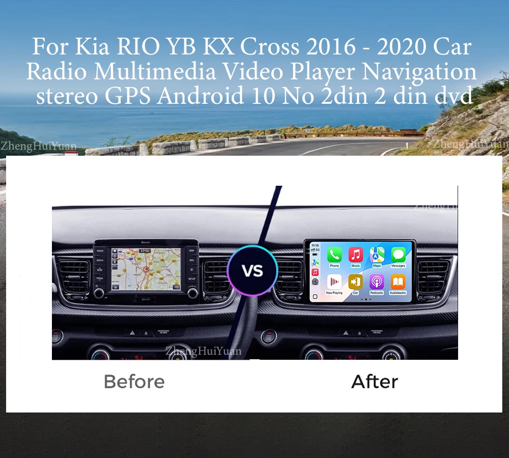 Android 16 Auto Car GPS for Kia RIO YB KX Cross Stonic 2016 - 2020 Navigation Video Multimedia Player Bluetooth QLED IPS Screen