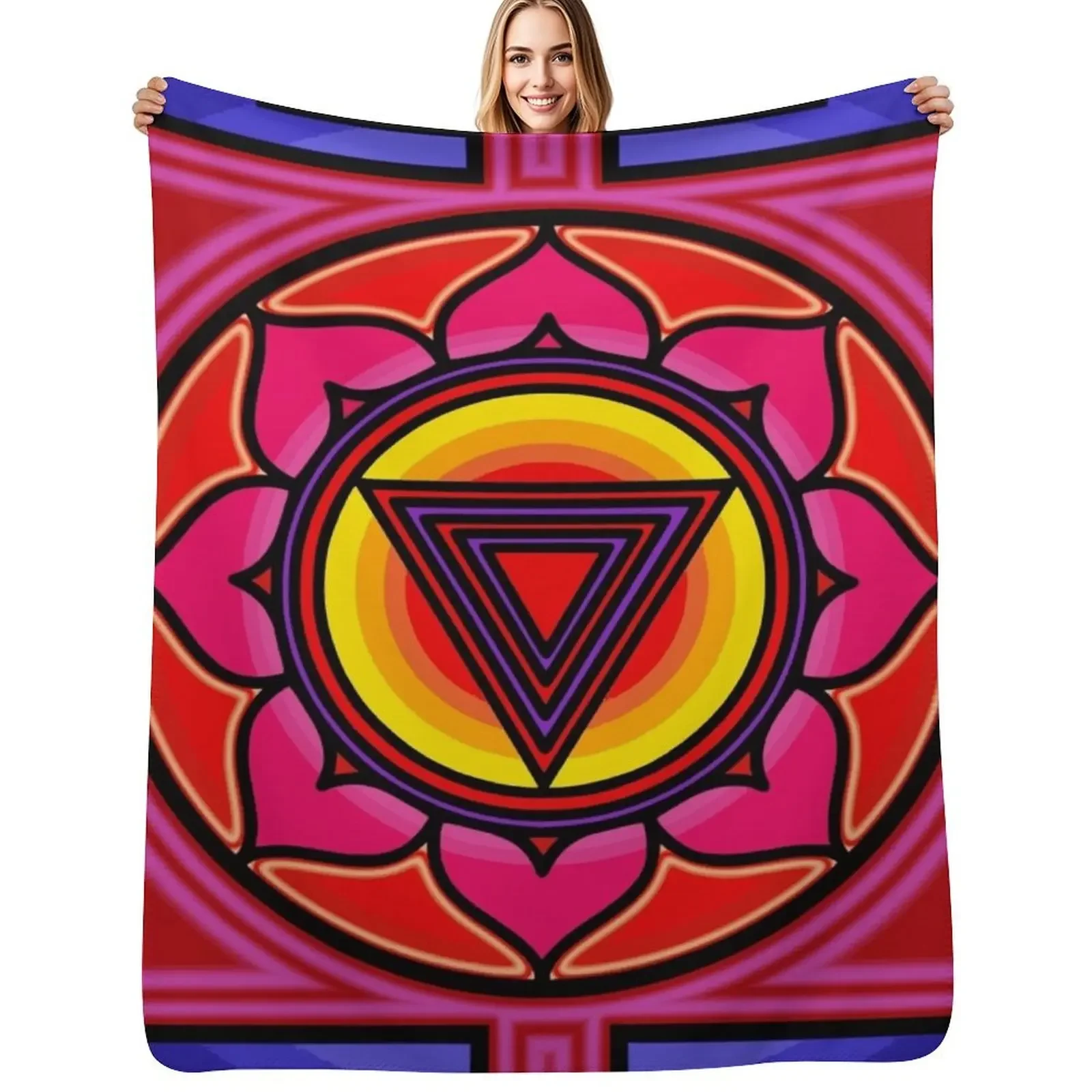 

Cold Kali Yantra Throw Blanket Travel warm for winter Soft Beds Blanket