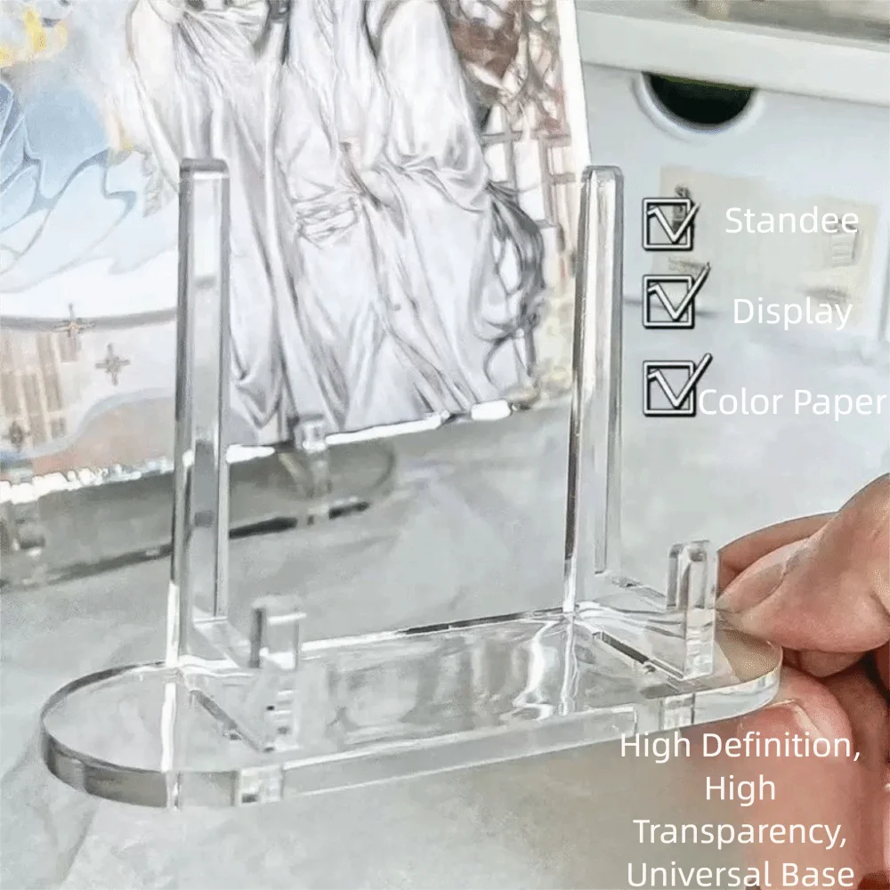 1Pc New HD Transparent Acrylic Badge Holder Acrylic storage Transparent Display Stand ​ Desktop Decoration Anime Card Holder​