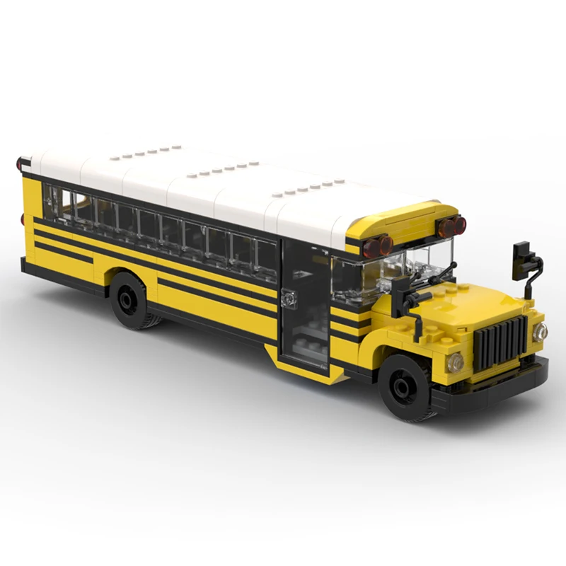

Speed Racing Car Model MOC Building Bricks American School Bus Modular Technology Children Assemble Toys Suit Holiday Gifts