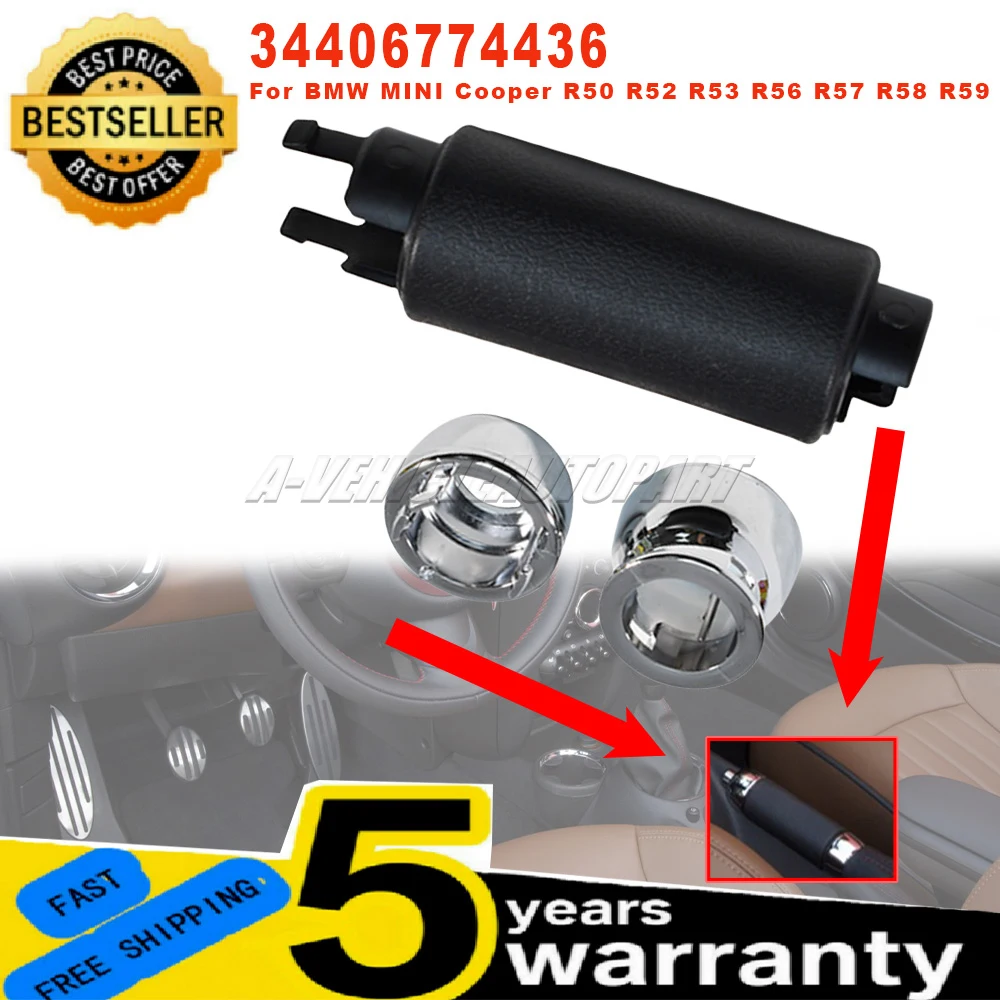 

34406774436 Handbrake Lever Grip For BMW MINI Cooper R50 R52 R53 R56 R57 R58 R59 Black Chrome Parking Brake Handle Replacement