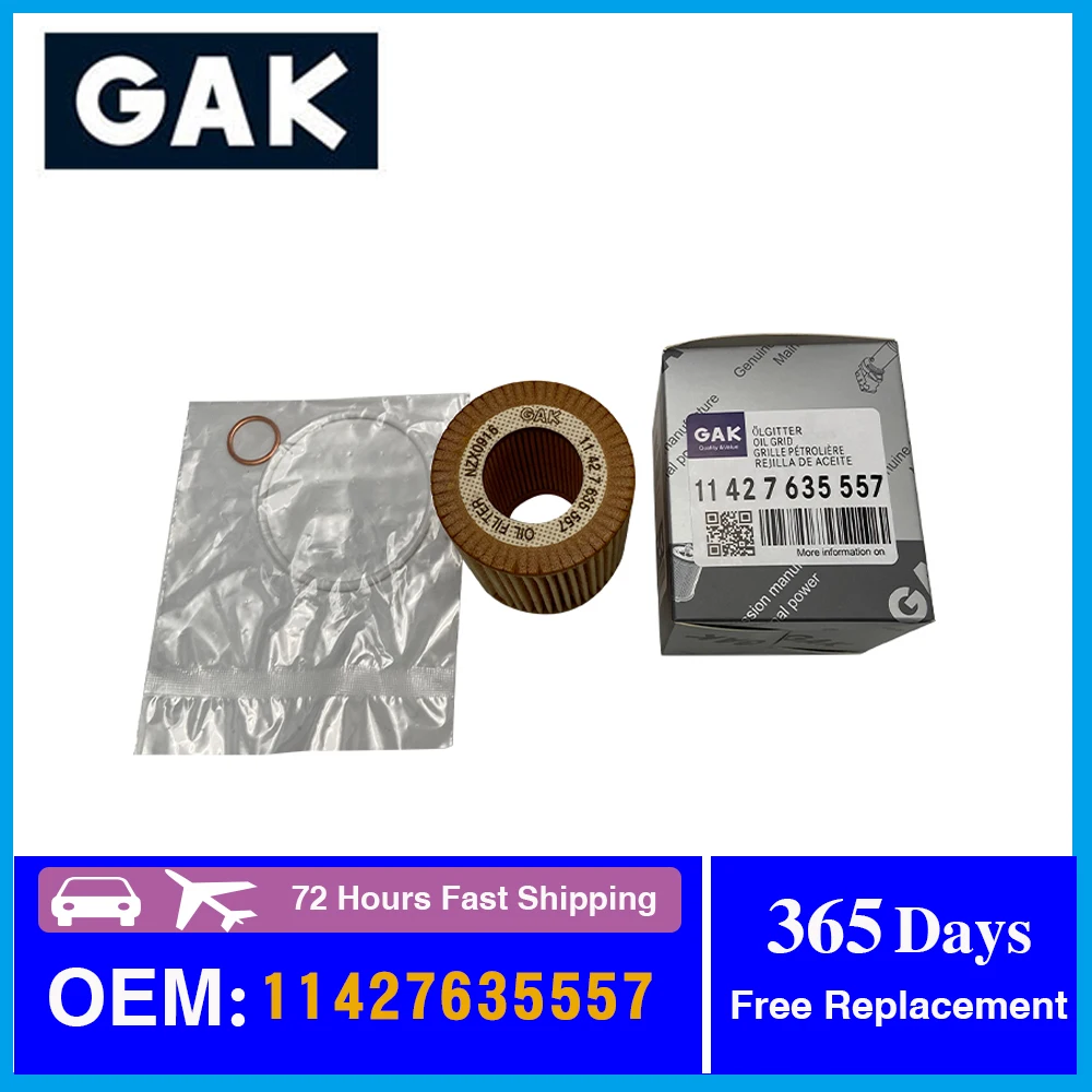 

GAK genuine oil filter for BMW F20 F21 F30 F31 1 series and 3 series 11427635557 HU7003x OX 825D 11427611969 11427605342