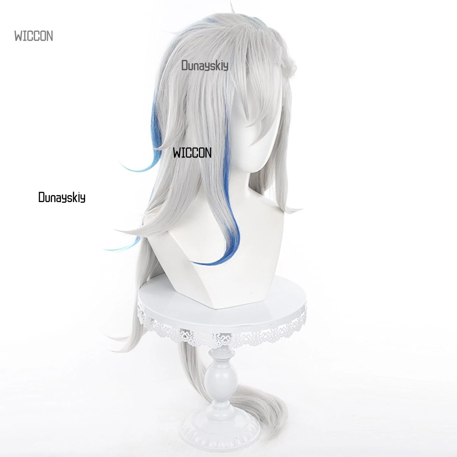 Genshin Impact Neuvillette Cosplay Wig Premium Heat-Resistant Synthetic Hair Gradient HighlightsFull Wig Set Halloween2025 New