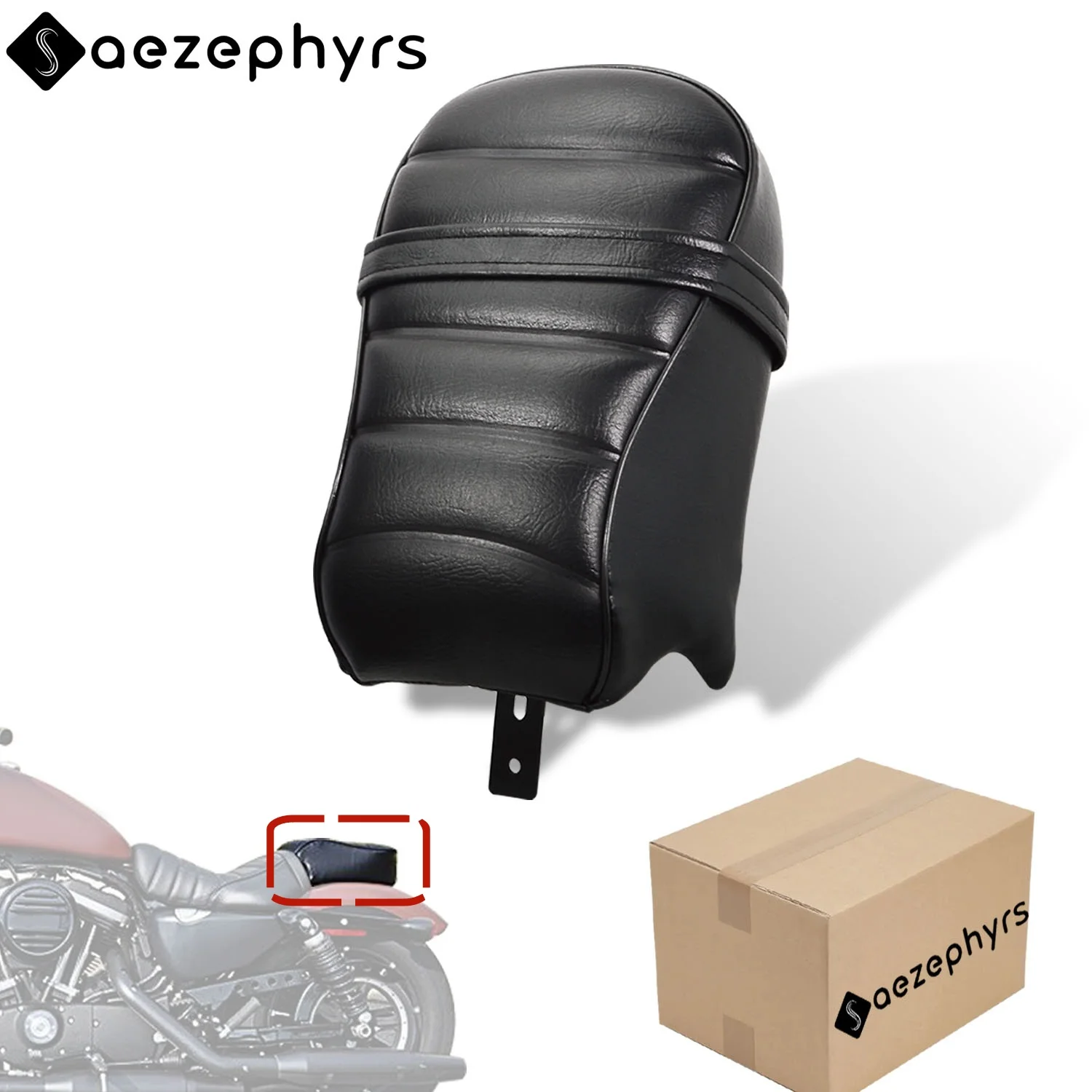 Black Rear Passenger Seat Motorcycle Pillion Cushion  PU Leather For Harley Sportster 1200 Iron 883 XL883N 2016-2022 Accessories