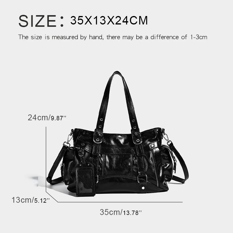

Large Capacity Tote Bag for Women Luxury Designer Multi-pocket Motorcycle Bag Y2K Handbag Summer New Shoulder Bag