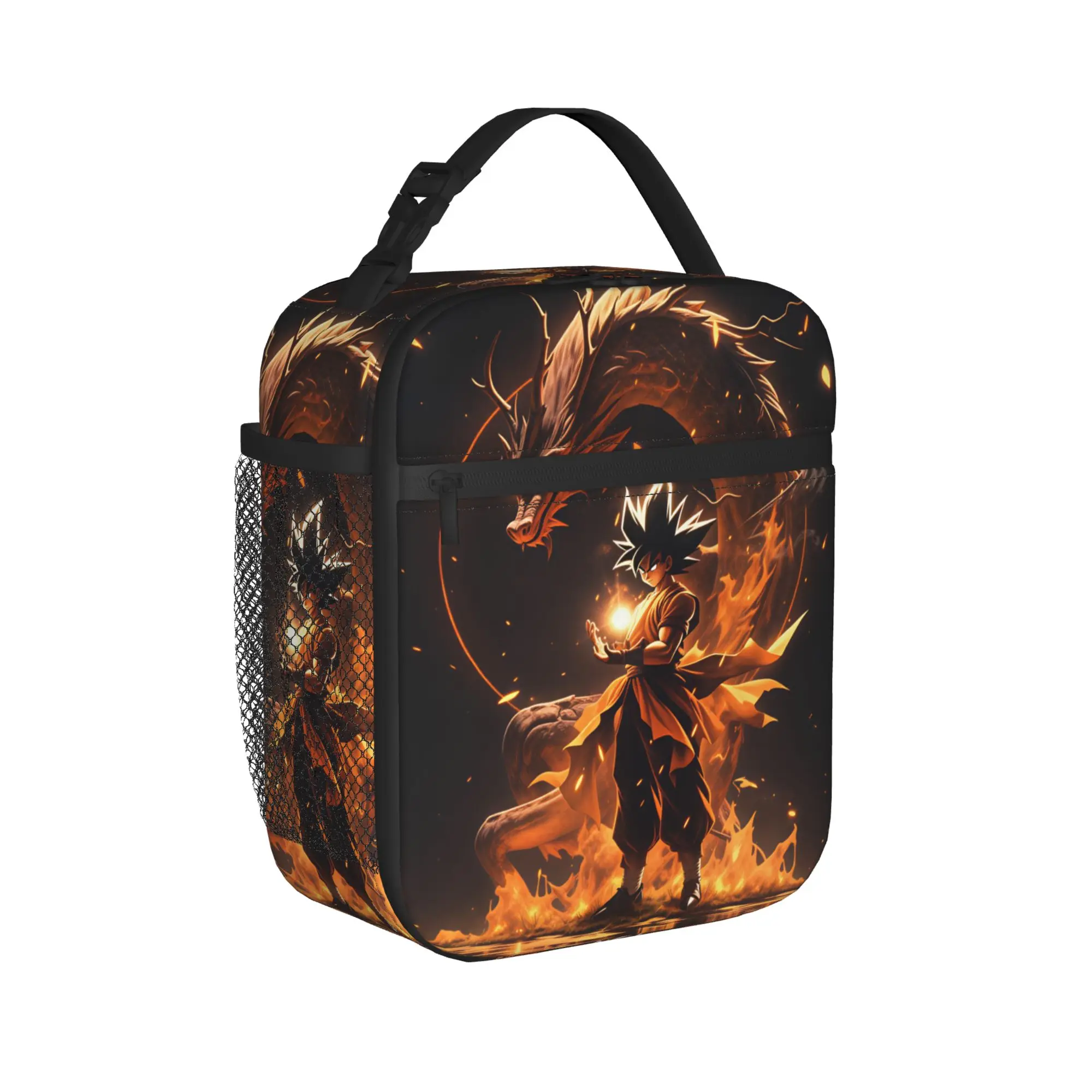 Son Goku Lunch Bag Dragons Balls Cute Lunch Box School Portable Zipper Tote Food Bags For Men Oxford Print Cooler Bag