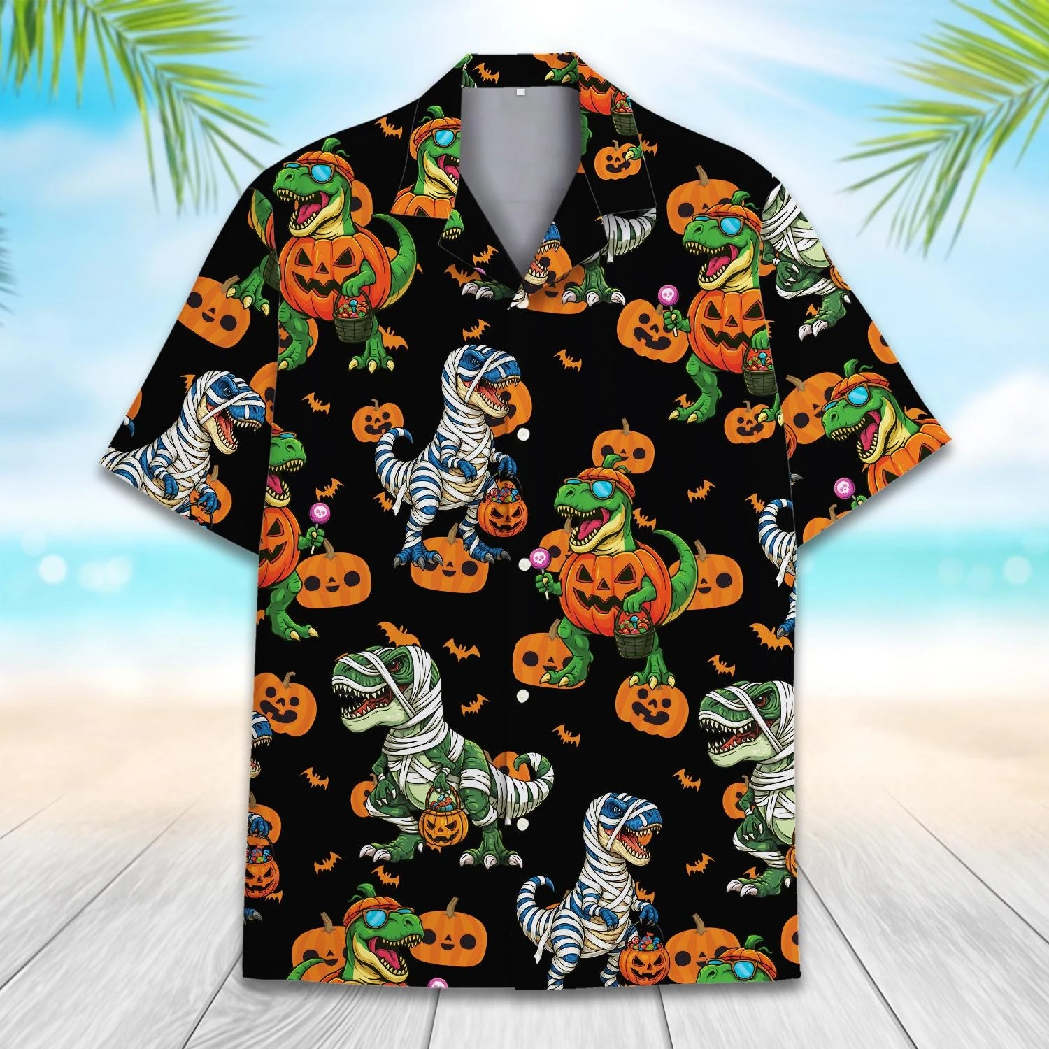 هالوين القط الأسود قميص هاواي صيفي للرجال ليلة القطط عاشق الهدايا رجالي قمصان هاواي ثلاثية الأبعاد طباعة قصيرة الأكمام زر أسفل قميص