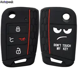 Remote Silicone Car Fob Key Cover Case For Volkswagen Golf GTI Alltrack Golf R Sportswagen e-Golf Jetta Polo Skoda Tiguan Atlas