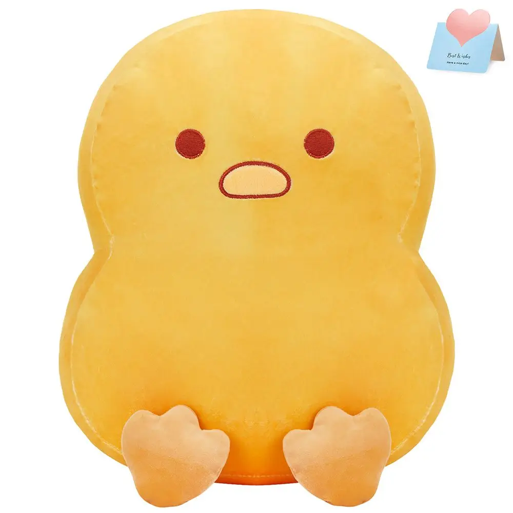 

36cm Yellow Duck Stuffed Pillow Soft Cartoon Simple Animals Plush Toys Duck Cushion Birthday Gift for Girls Soft PP Cotton