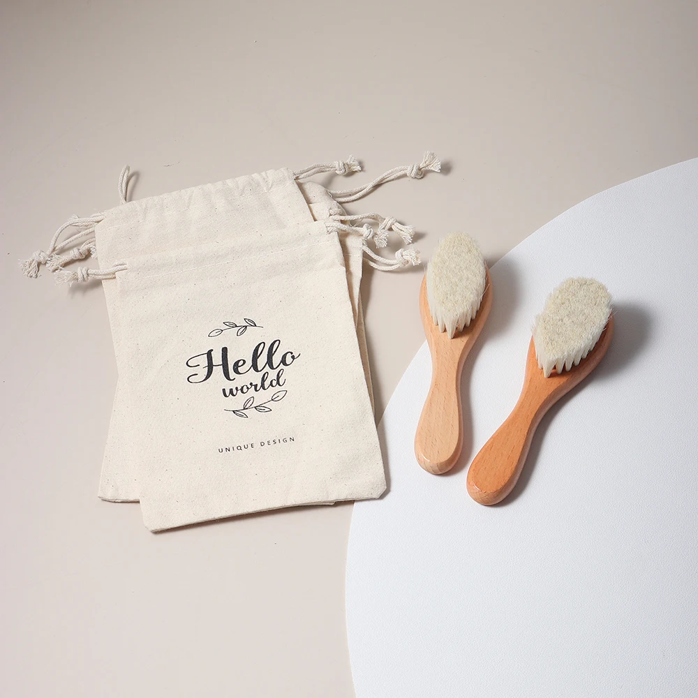 cotton drawstring gift package pouch reusable home organize wedding party storage bag milestone hair brush