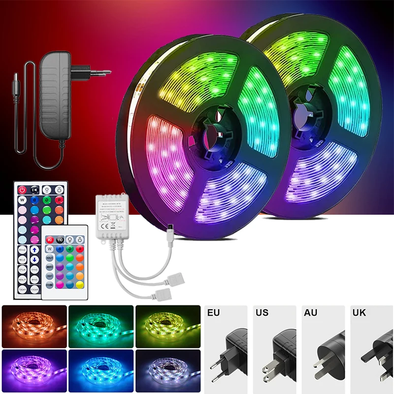 

Led Strip Light 5050 Rgb Led Tape Dimmable 15M Rgb Led Ribbon Strips 30M Smart Remote Control Rgb Led Lights For Room Christmas