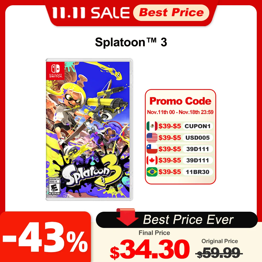 Splatoon 3 Nintendo Switch Game Deals 100% Official Original Physical Game Card Multiplayer Genre for Nintendo Switch OLED Lite