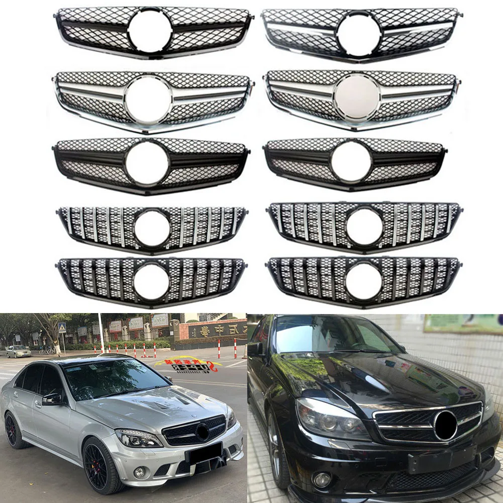 

Front Bumper Center Hood Grille Cover For Mercedes-Benz W204 C-Class C63 AMG 2008-2011 2012- 2014