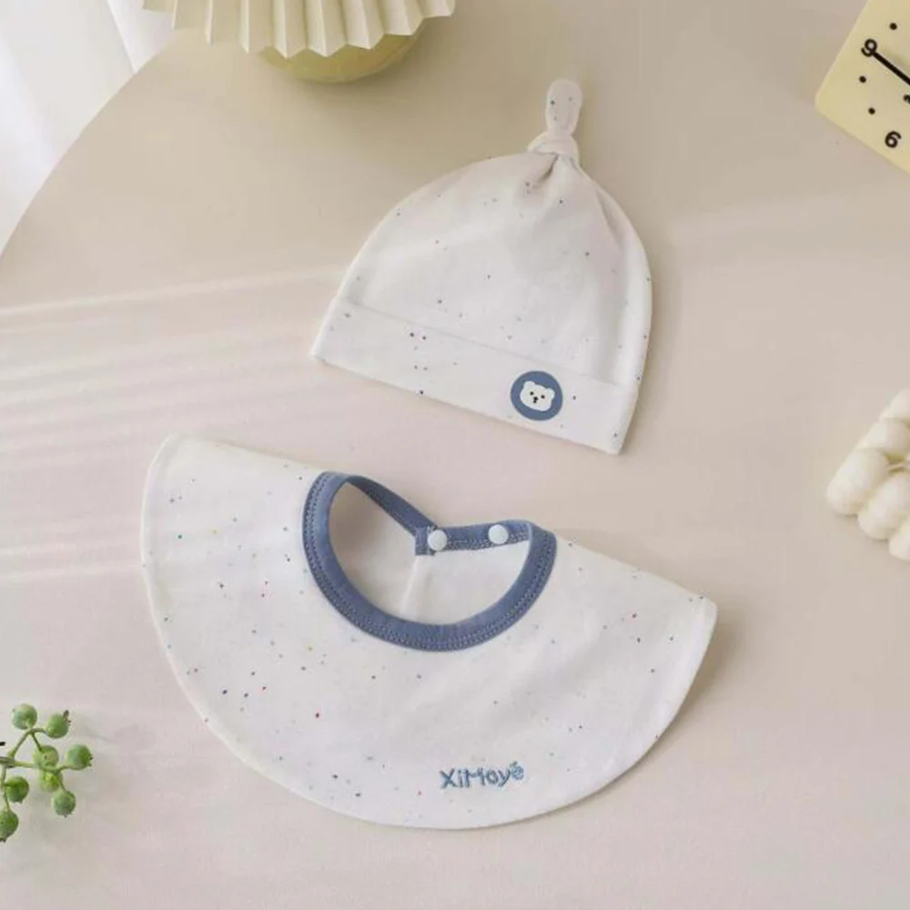 

Baby Feeding Bibs With Hat Cotton Round Neck Saliva Towel Newborn Teething Drooling Bibs Baby Boy Girl Burp Cloth