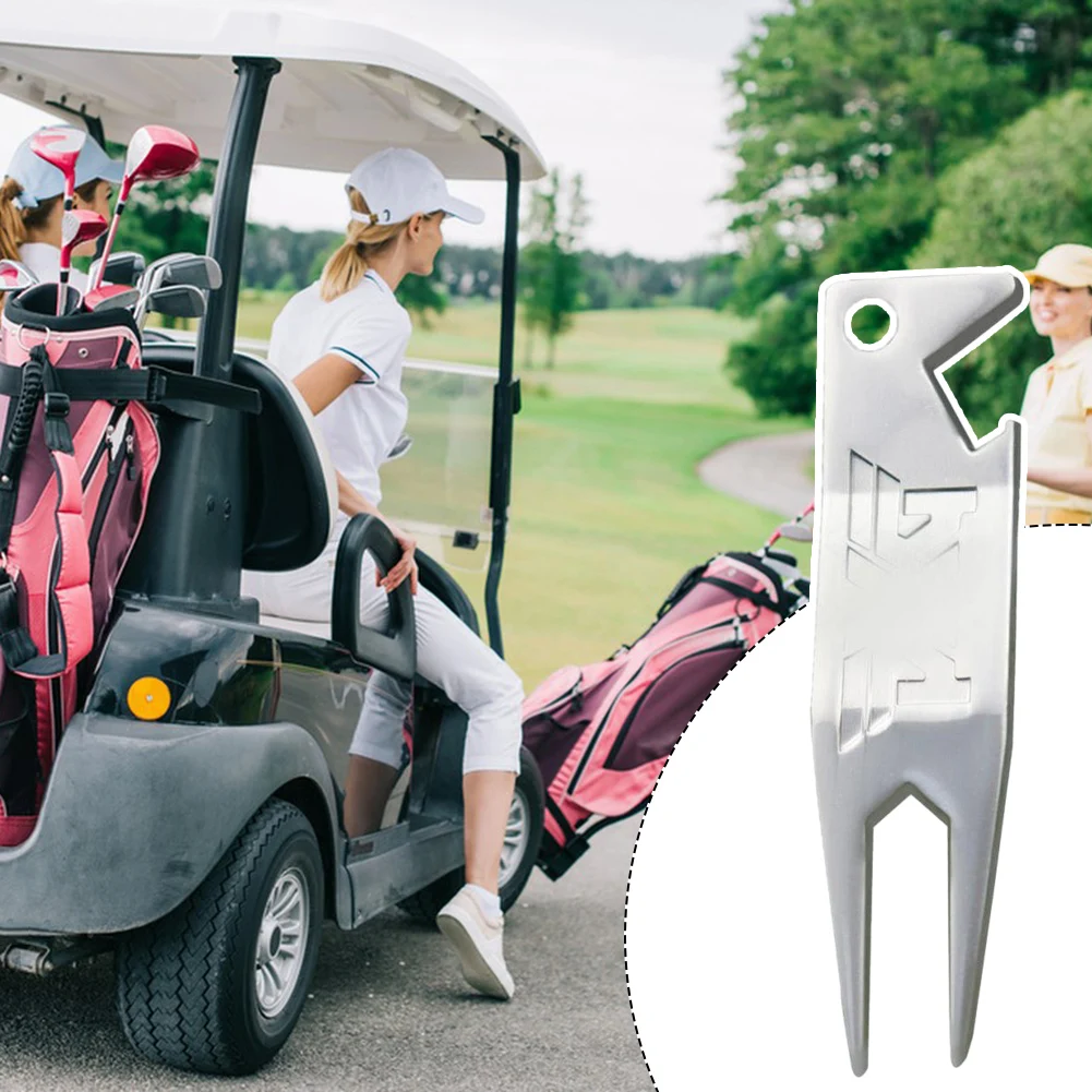 Multipurpose Golf Tool Metalen Golf Groene Vork Rvs Haai Opener Groene Vork Tool Multi-Functionele Golf Accessoire Geschenken