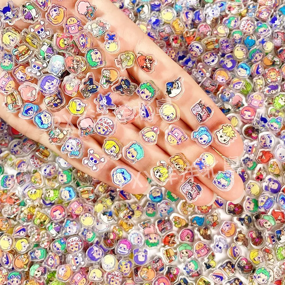 100 mini One Piece acrylic DIY charms, used to decorate cute fridge magnets, phone case materials, anime cartoon gifts, and toys view 4