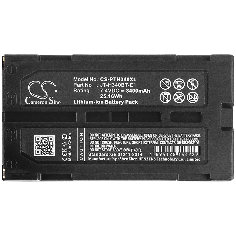 

GreenBatteryCameronSino 3400mAh 7.4V 25.16Wh Portable Printer Li-ion Battery for Panasonic JT-H340BT-E1, JT-H340PR1,JT-H340BT-10