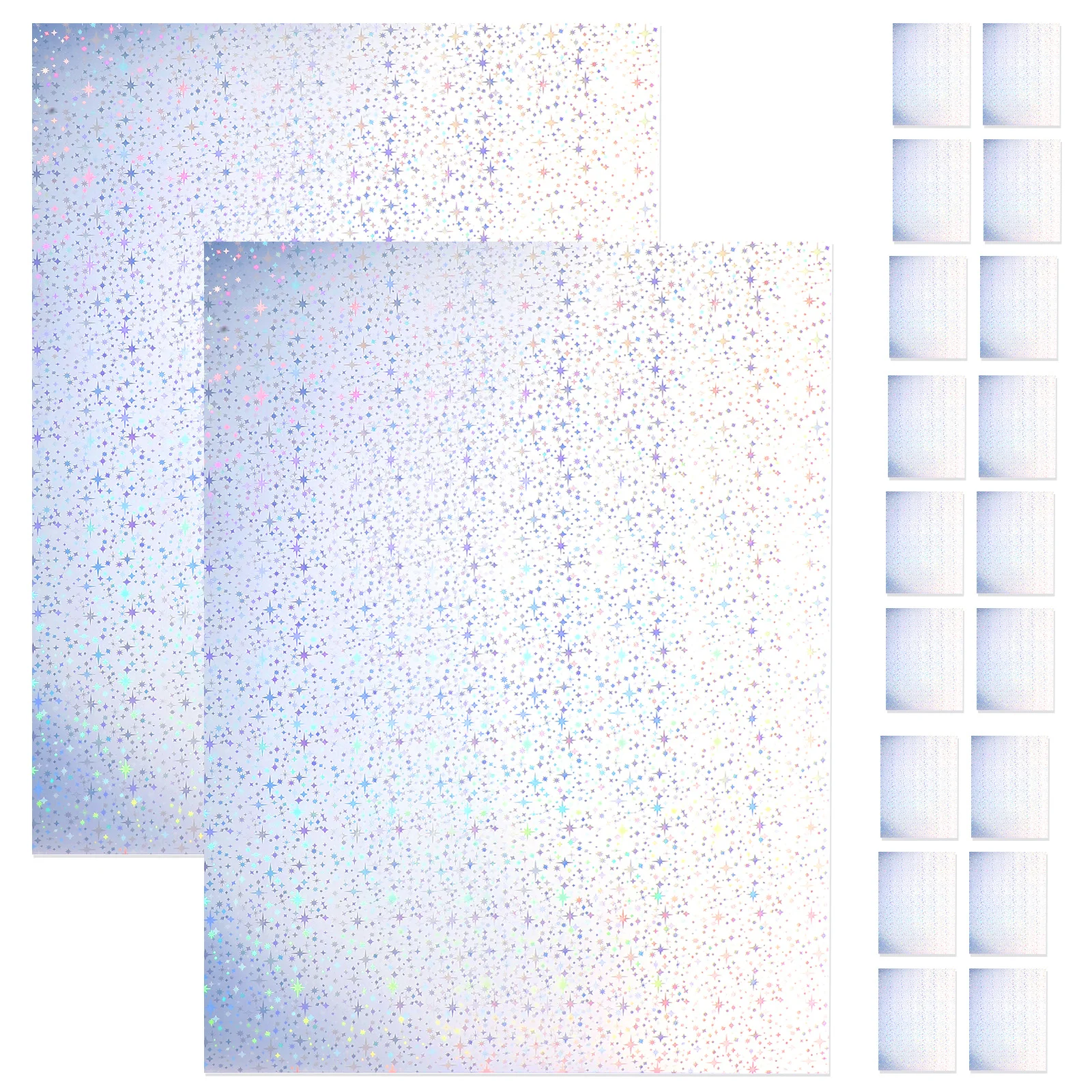 Holografisches Aufkleberpapier, bedruckbare Klebefolien für Etikettendrucker, glitzernde Oberfläche, glänzende Basteletiketten, Bürobedarf