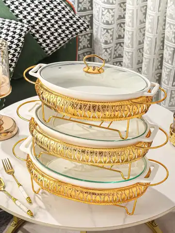 1set/3sets of ceramic plates for restaurant, home, living room, kitchen tableware, baking tray, insulated pot, soup pot, cooking pot suitable for bread, turkey, cheese bread, pizza. Suitable for outdoor, weddings, parties, gifts, birthdays