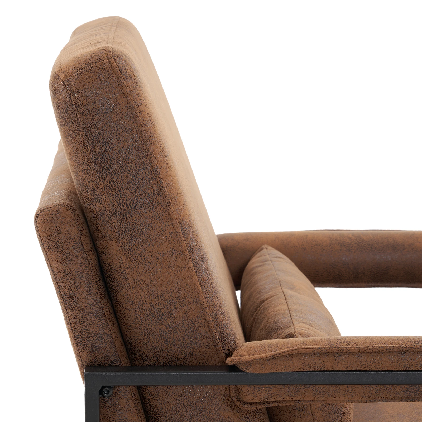 Single Iron Frame Chair Orange Bronzing Cloth Indoor Leisure Chair