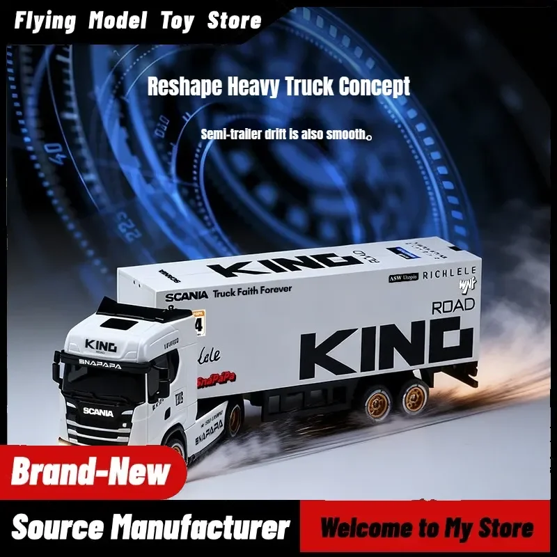 Licensed Container Trailer RC Truck Multifunction Radio Controlled Drift Lorry Model Toy Boys Birthday Present Collectibl