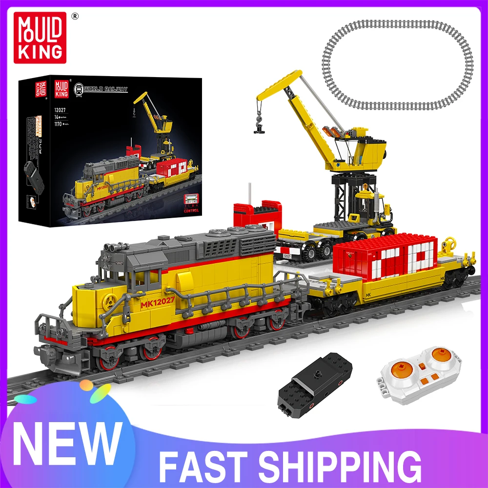 Mould King 12027 Technical Train Building Block Remote Control EMD SD40-2 Diesel Locomotive Model Assembly Car Brick Kids Toys