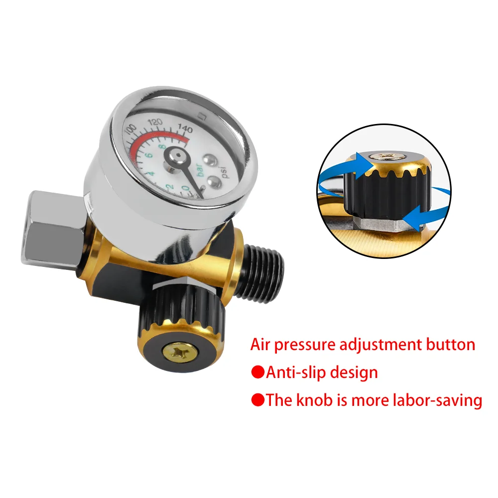 New Mini Pressure Regulator For Spray Guns G1/4 Thread Spray Gun Air Regulator Pressure Gauge Easy to Install for Air Tools