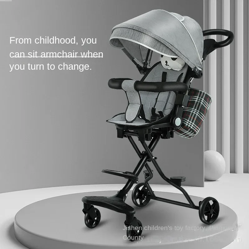 Walking Baby Artifact Stroller Can Sit, Reclining, Foldable Two-way Seat, High-view Baby Artifact Stroller