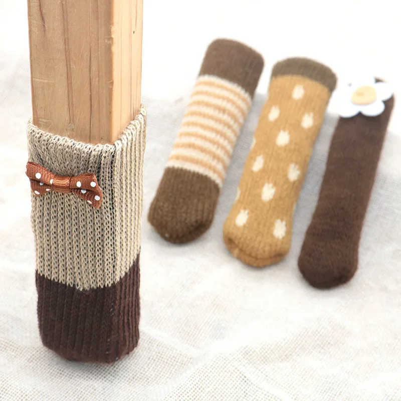 24pcs Möbel Socken Stuhl elastische gestrickte Socken rutsch feste Stuhl Bein Füße umfasst Pads Tisch Füße Kappe Möbel Stiefeletten für den Boden