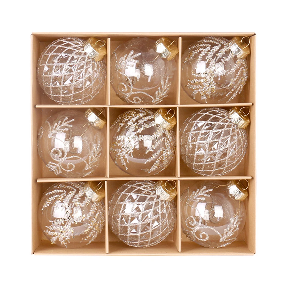 Breathe Life Into Your Holiday Decor with These Stunning Transparent Christmas Ball Ornaments in a Set of Nine