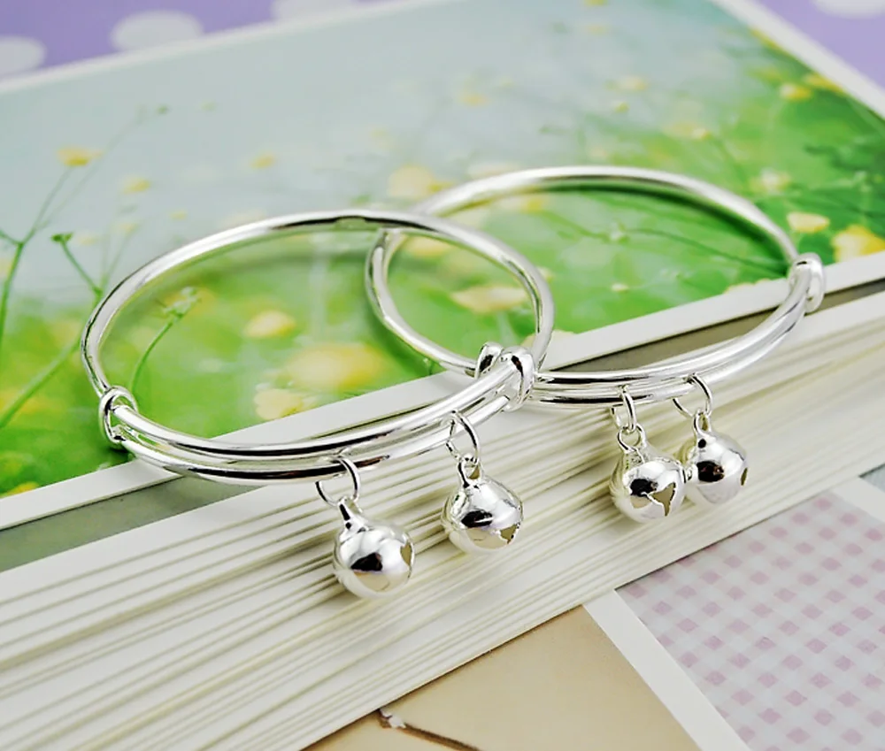 Baby Bracelet 925 Jewelry silver Bell Bracelet & Bangle Femme Custom Jewelry  Charm Bracelet For Child BFF image 6
