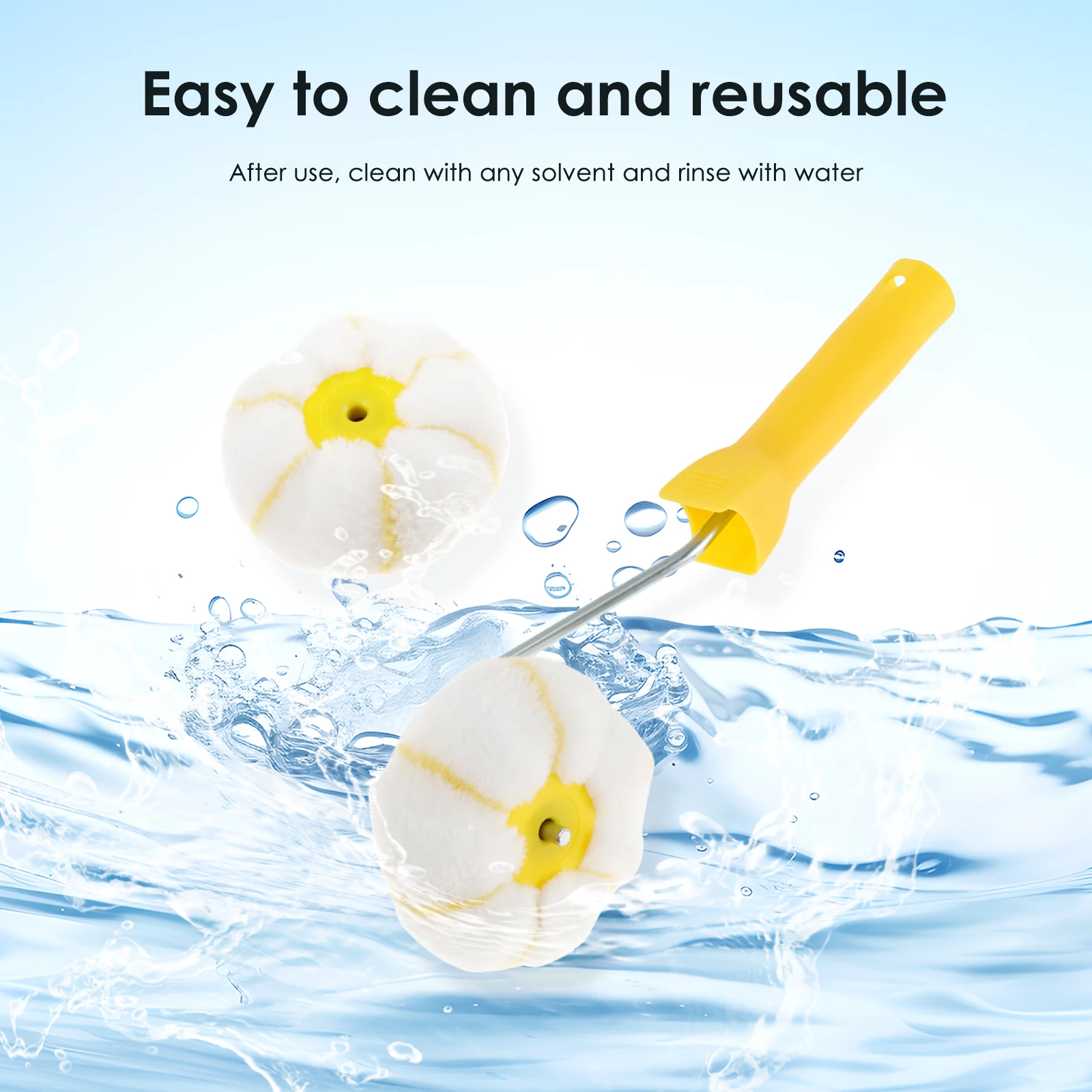 Kit de rouleau de peinture d'angle pour cloisons sèches, outil de rouleau d'angle, coupe-bordure, facile à nettoyer, efficace