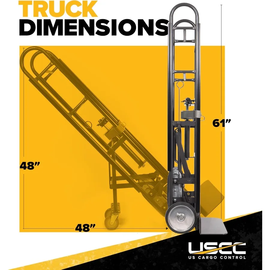 دوللي الأجهزة الثقيلة مع متسلق الدرج وعجلات الركل للاستخدام الصناعي 1 200 رطل سعة نكص تلقائي واحد