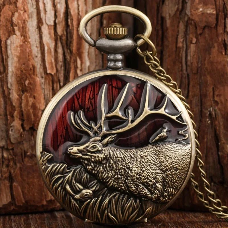 AAABronze colored pocket watch animal series blind box