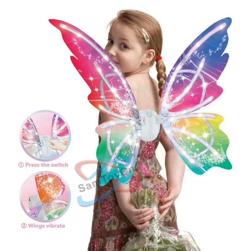 

Samtoy Simulated Light Up Butterfly Swing Moving Electric Led Fairy Butterfly Wings Girls Dress Up Pretend Play For Kids Cosplay