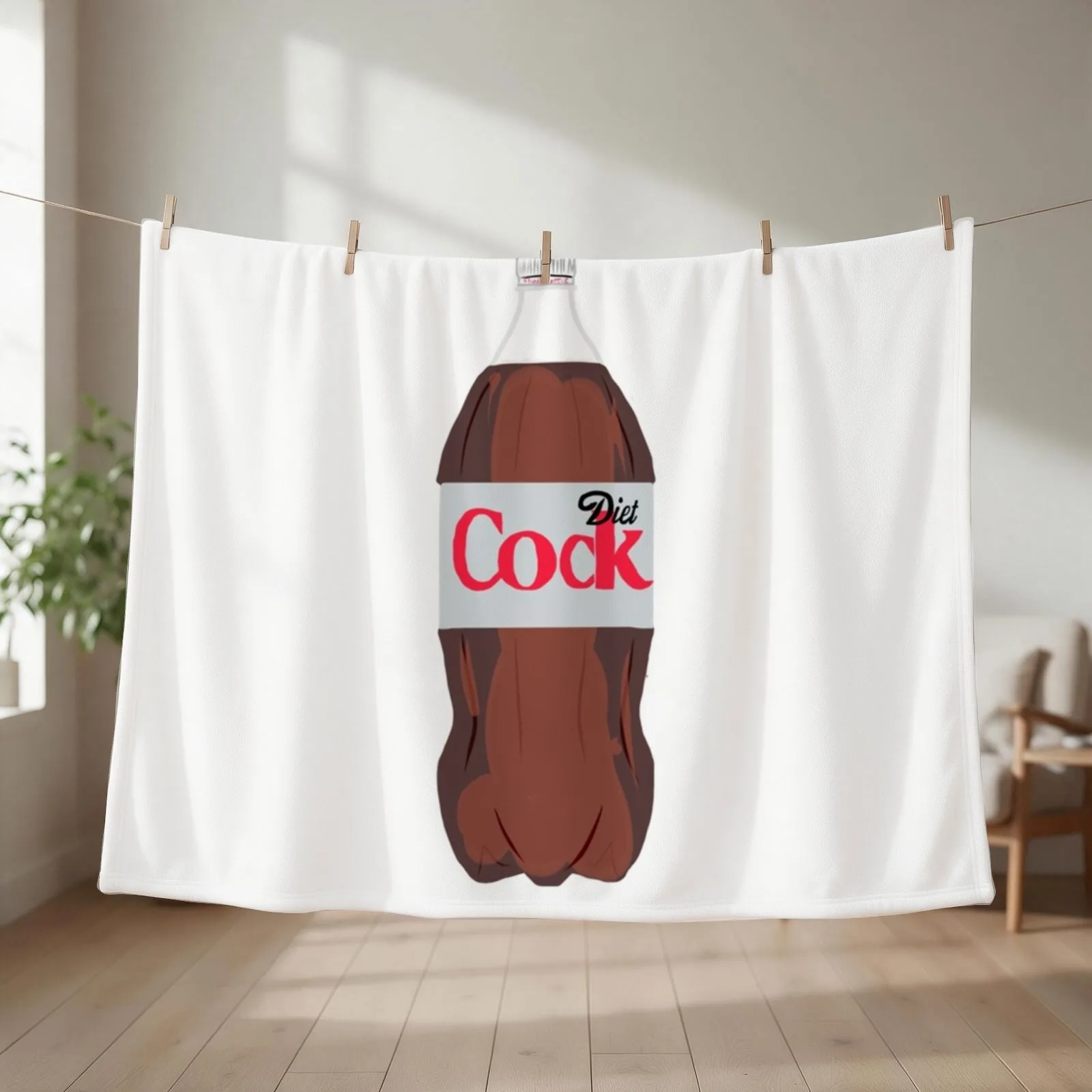 Diet Cock - 2 Liter Throw Blanket couch cozy soft plush fuzzy picnic outdoor blanket