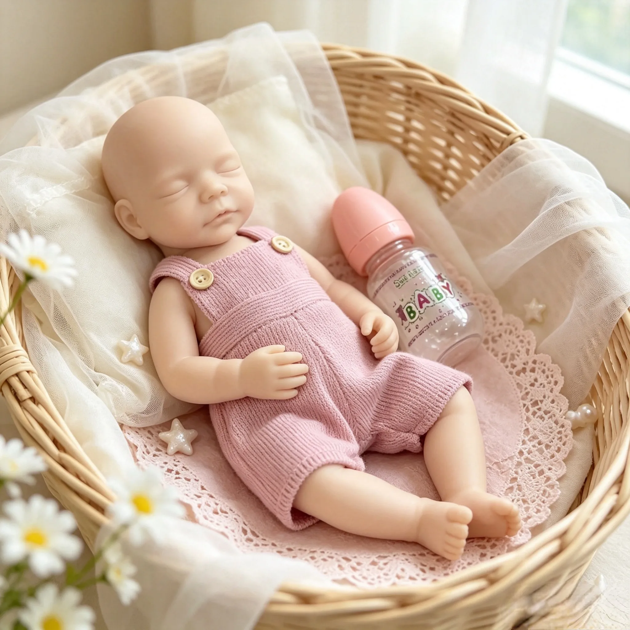 10 Inch Sam Full Silicone Unpainted Blank DIY Reborn Baby Girl Doll Real Soft Touch Handmade Newborn Craft Collectible Gift(TT) view 3